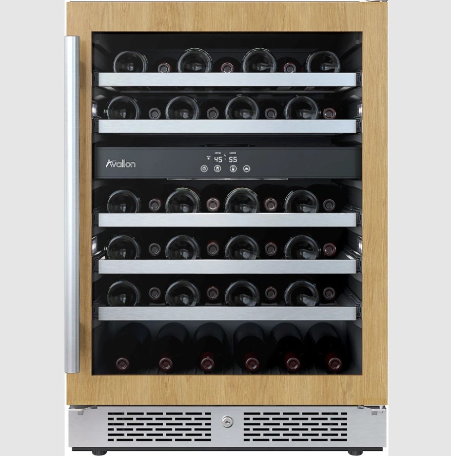 AWC242DPRGRH 24 in. 45 Bottle Built-In Dual Zone Panel Ready Wine Refrigerator with Right Swing Door -  Avallon