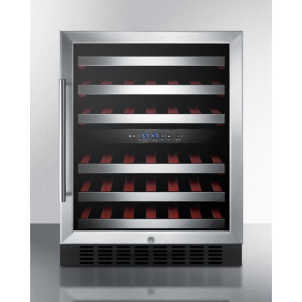 SWC530BLBIST Dual Zone Built-in Wine Cellar with Digital Thermostat, Stainless Steel Trimmed Shelves & Black Cabinet -  Summit Appliance