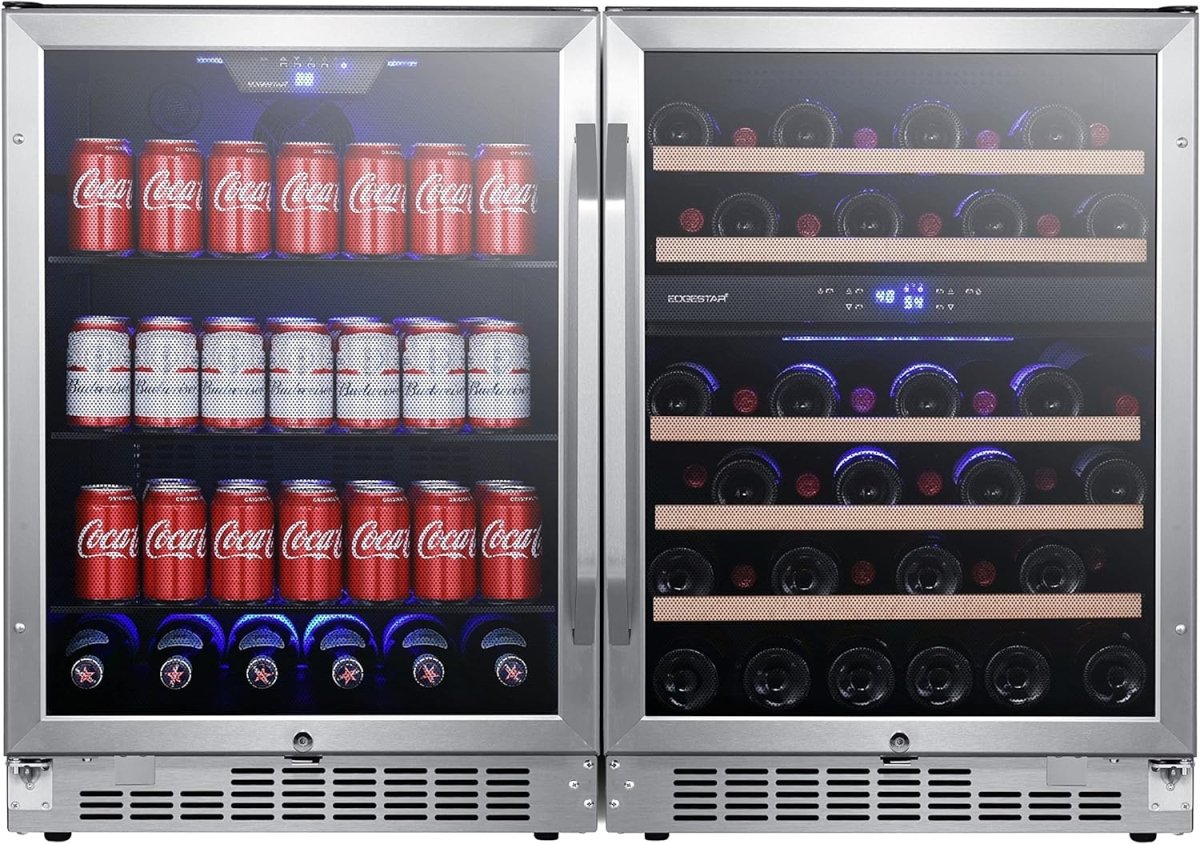 CWBV14246 48 in. Wide 46 Bottle 142 Can Built-In Side-by-Side Wine & Beverage Center -  EdgeStar