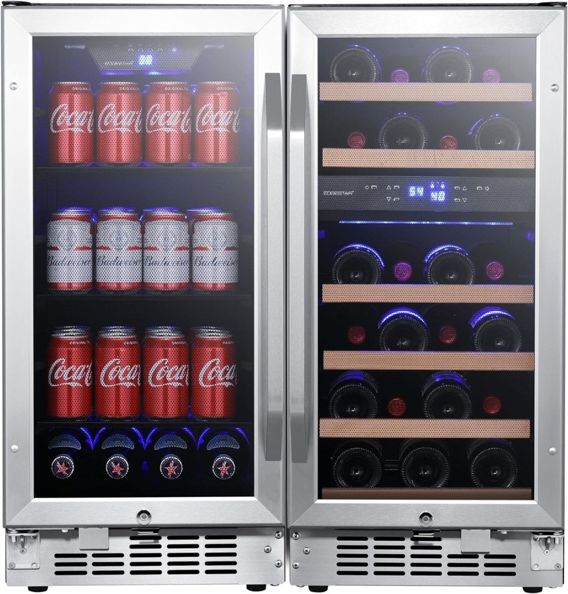 CWBV80261 30 in. Wide 26 Bottle 80 Can Side-by-Side Wine & Beverage Center -  EdgeStar