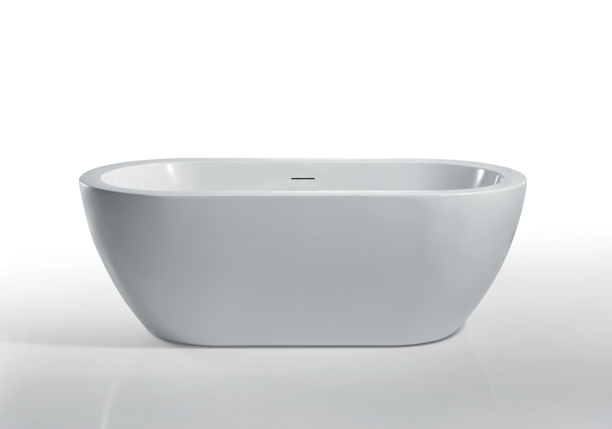 Picture of Miseno MNO6030SFSO 59 in. Free Standing Acrylic Soaking Tub with Center&#44; White