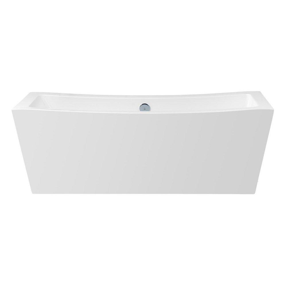 Picture of Miseno MNO7035SFSR 70 x 34 in. Rectangular Freestanding Soaker Bathtub with Center Drain&#44; White & Polished Chrome