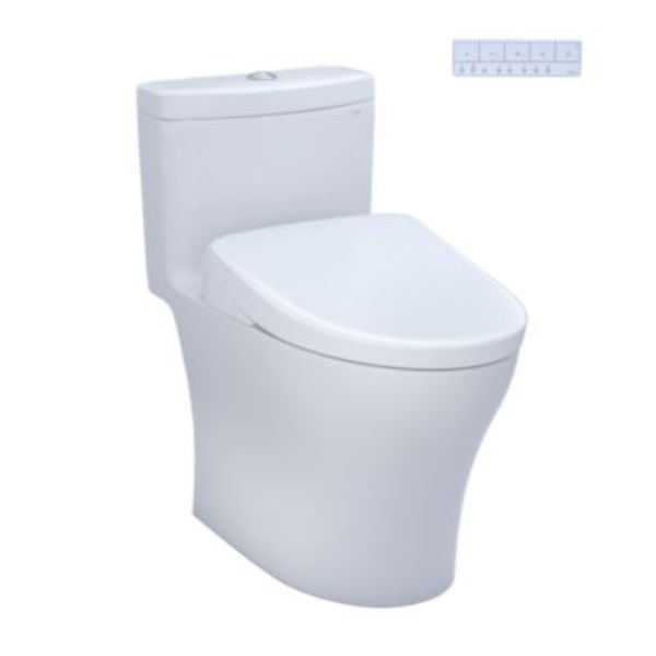 MW6464726CEMFGN-01 1.28 GPF & 0.9 GPF Aquia IV Washlet Plus S7 Toilet, No.01 Cotton -  Toto, MW6464726CEMFGN#01