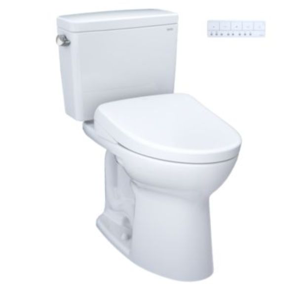 MW7764726CEFG.10-01 10 in. 1.28 GPF Universal Height Drake Transitional Washlet Plus S7A Toilet without Auto Flush, No.01 Cotton