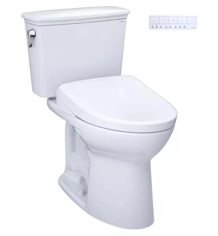 MW7864736CEFG.10-01 10 in. Rough-in 1.28 GPF Universal Height Drake Transitional Washlet Plus S7A Toilet without Auto Flush, No.01 Cotton