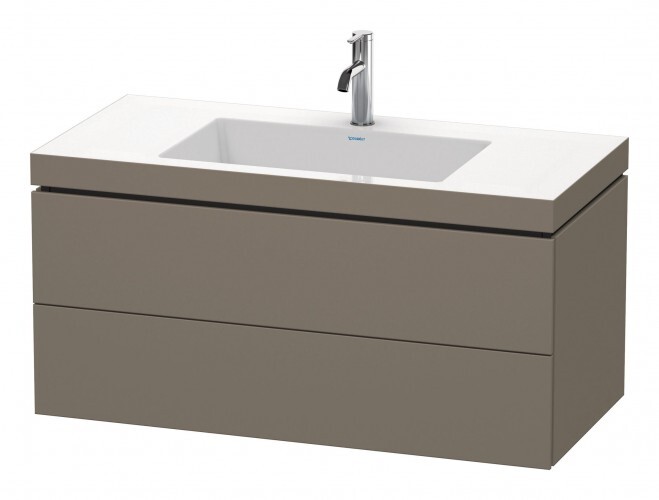 Picture of Duravit LC6928O9090 L-Cube C-Bonded Set 2 Drawers with Tap Hole&#44; Flannel Grey Satin
