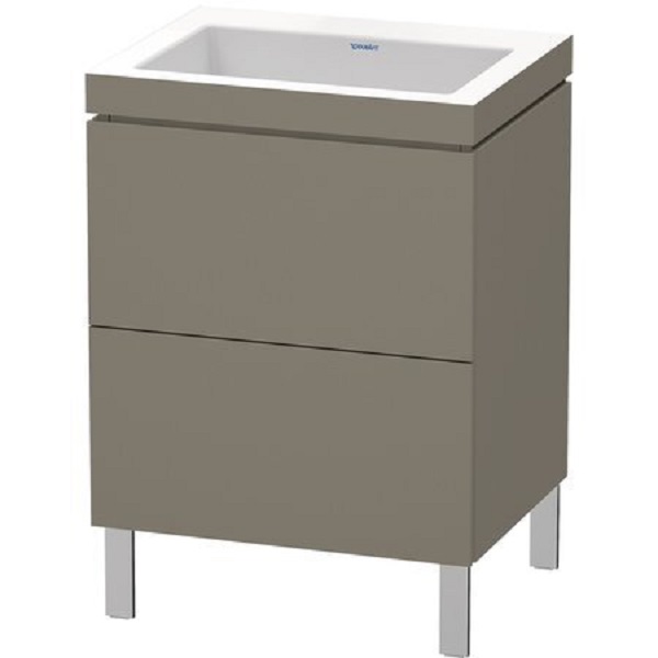 Picture of Duravit LC6936N9090 L-Cube C-Bonded Set 2 Pull-Outs Without Tap Hole&#44; Flannel Grey Satin