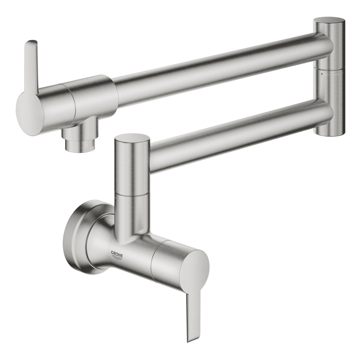 Grohe 31075DC2 2-Handle Wall Mount Pot Filler, Super Steel