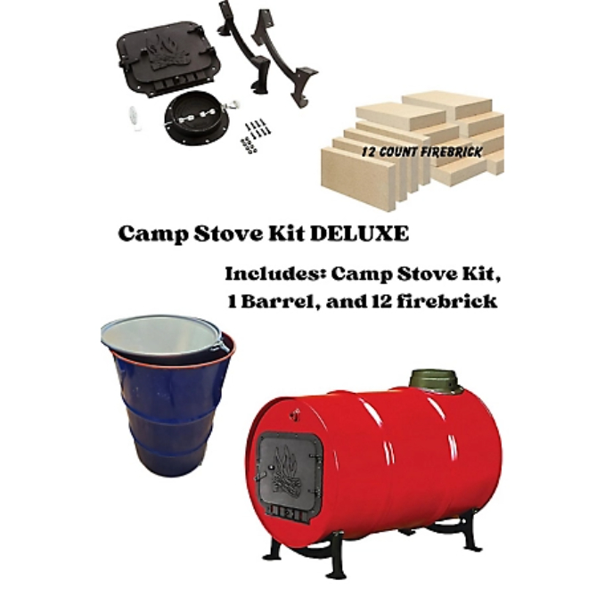 Picture of Total Sourcing Concepts CSKDBB55 Camp Stove Kit with Barrel & 12 Firebrick