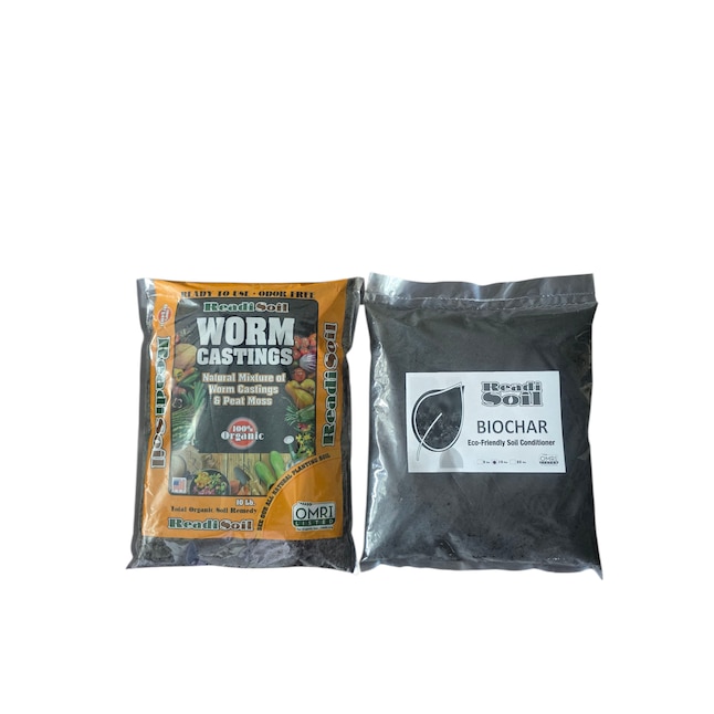 RS10-BC10 10 & 10 lbs Readi Soil Worm Castings & Biochar