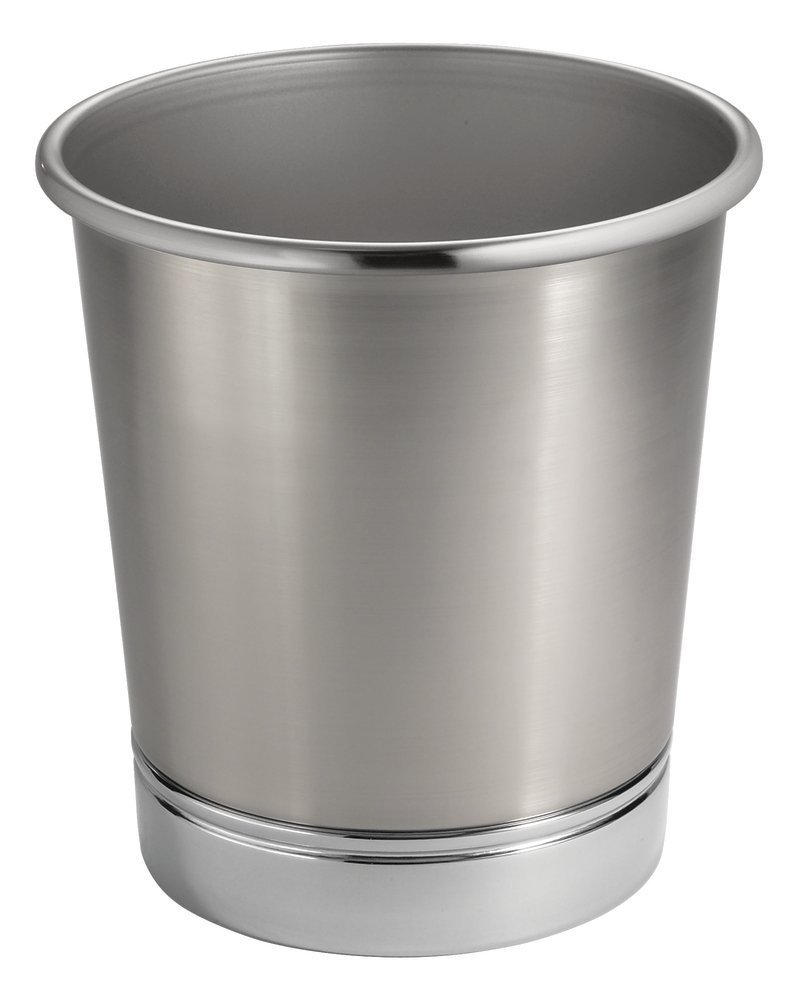 Picture of NuSteel PURE8H Pure Ceramic with Metal Chrome Trim Wastebasket