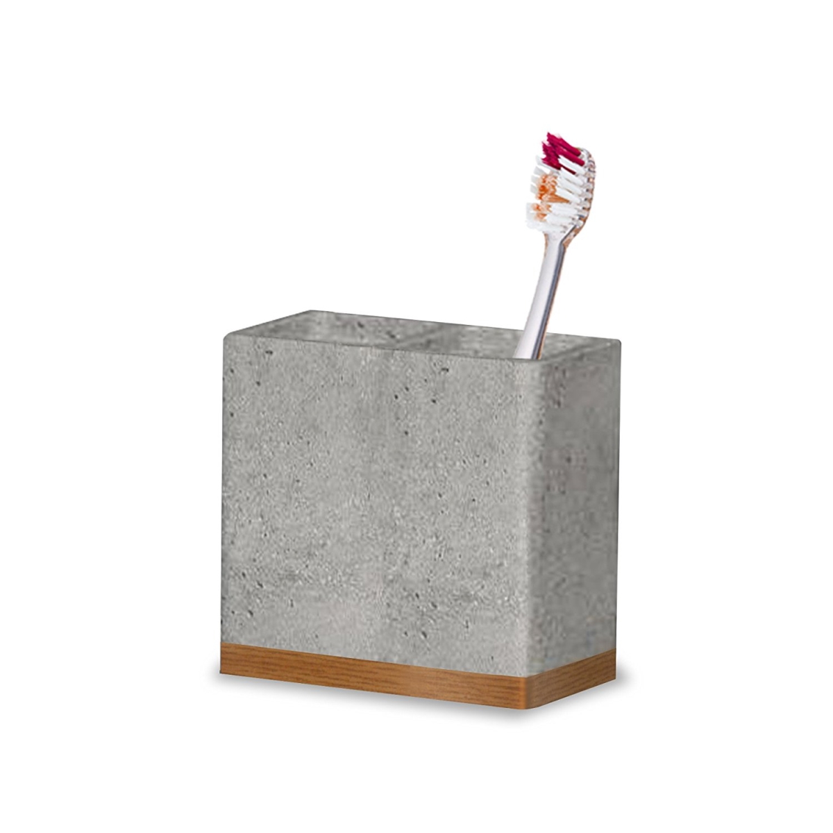 Picture of NuSteel CON8H Concrete Stone &amp; Wooden Finish Wastebasket