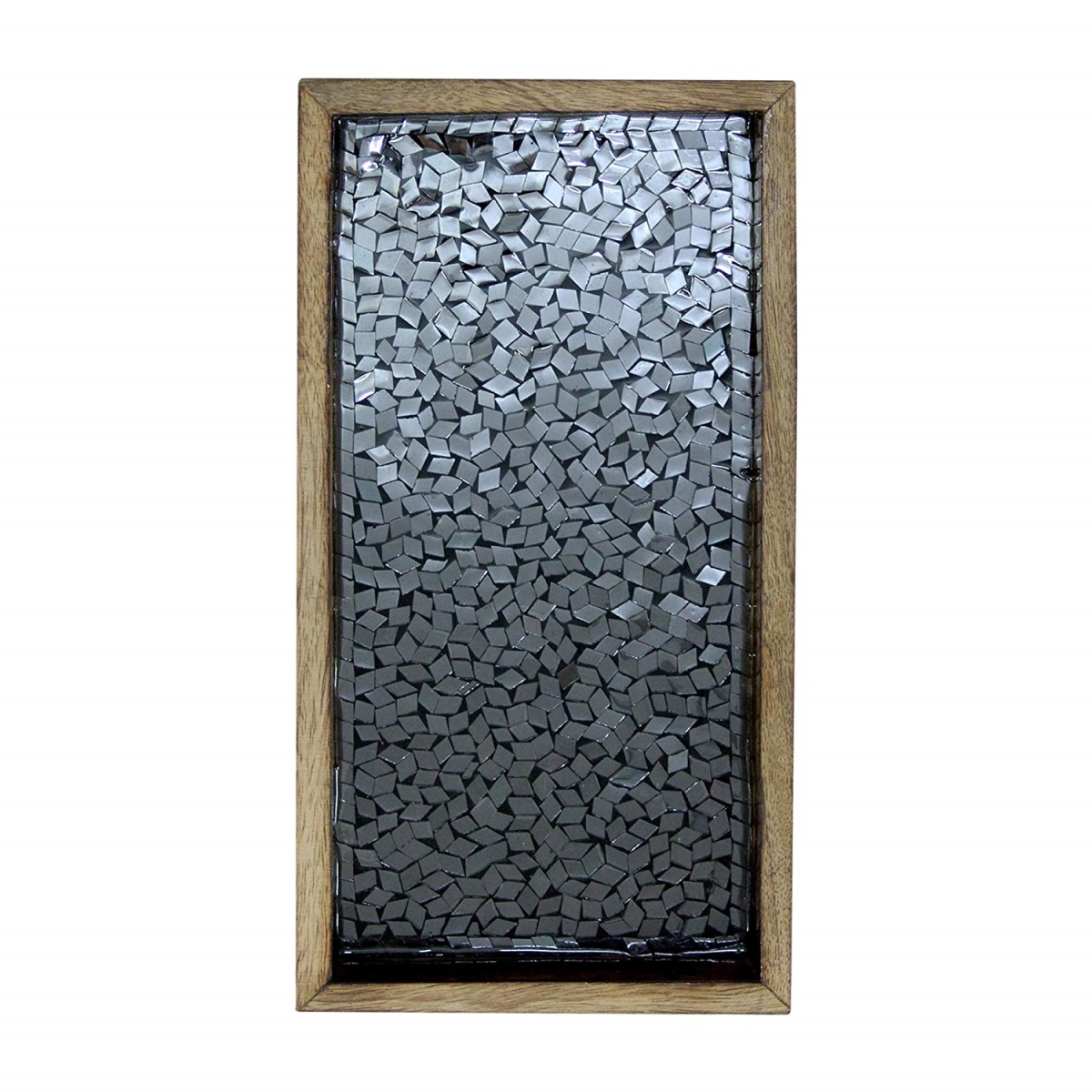 Picture of NuSteel TR-242L 13 x 6.5 in. Black Mosaic Wooden Tray