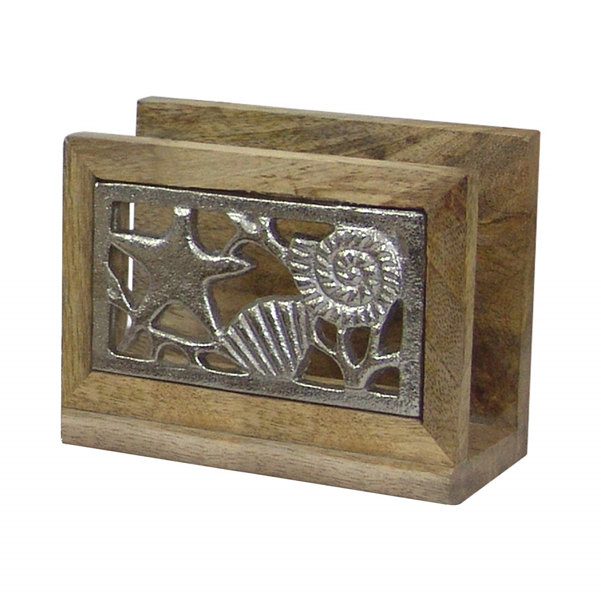 Picture of NuSteel TG-NP-01N Wooden Napkin Holder with Polished Wood & Nickel