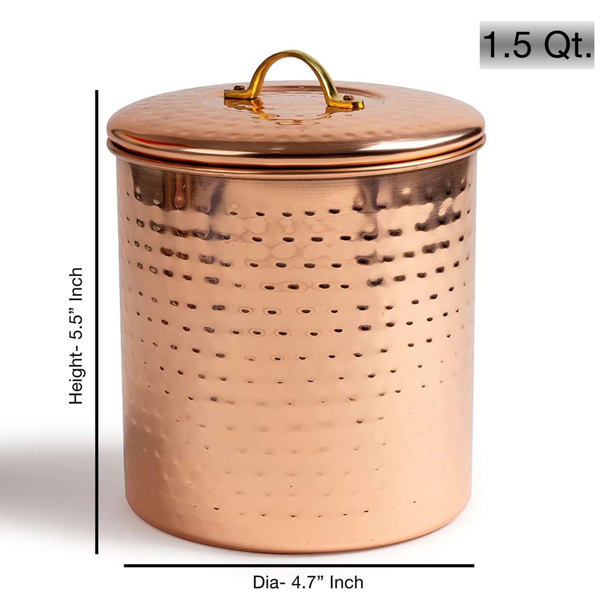 Picture of Nusteel TG-1843AC-1.5 1.5 qt. Hammered Antique Copper Canister
