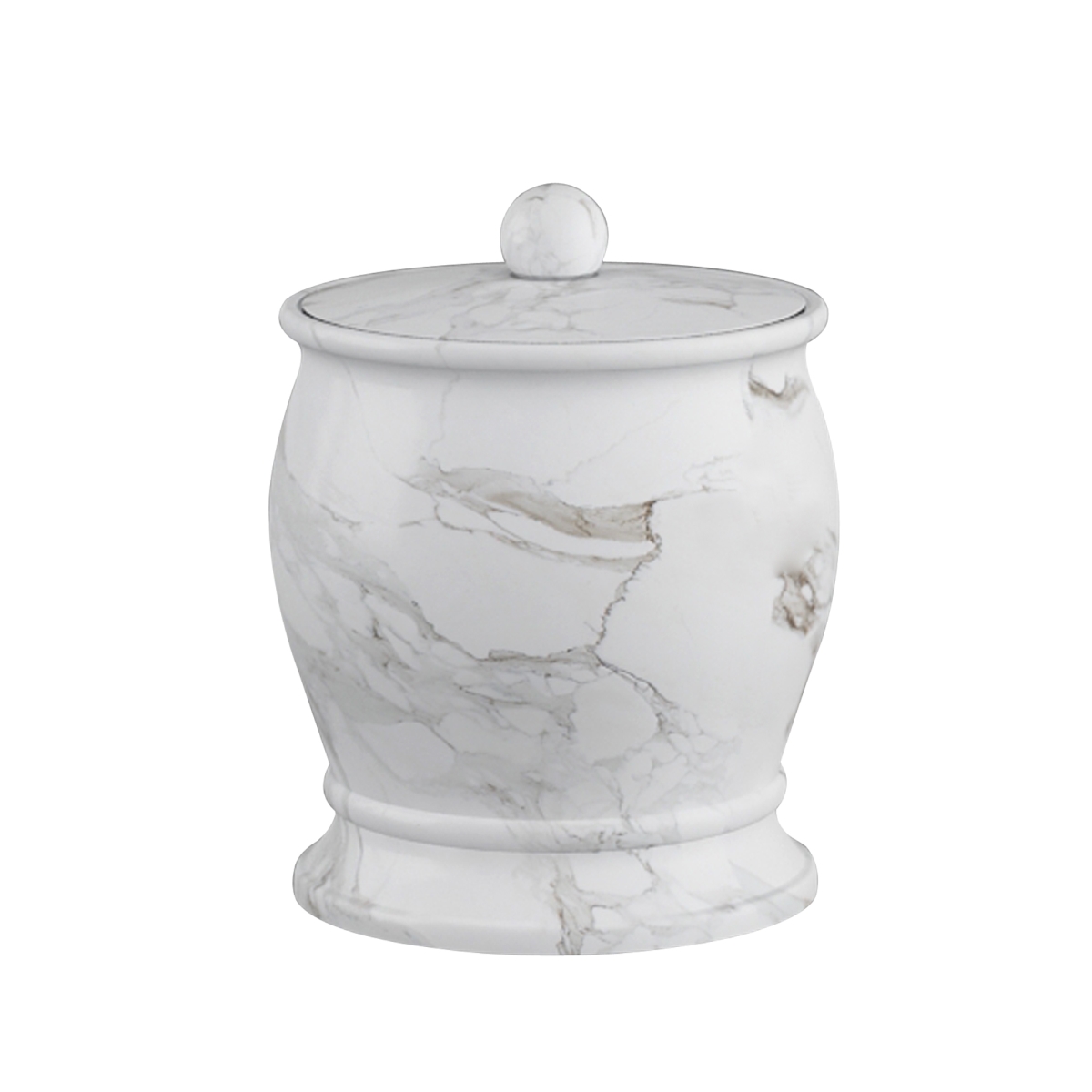 Picture of NU Steel RES854-1H Marble Patterned Resin Compton Q-Tip Jar