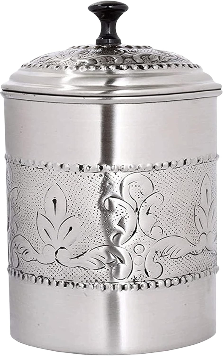 Picture of nu steel TG-411-4 Antique Pewter Embossed Canister 4 QT