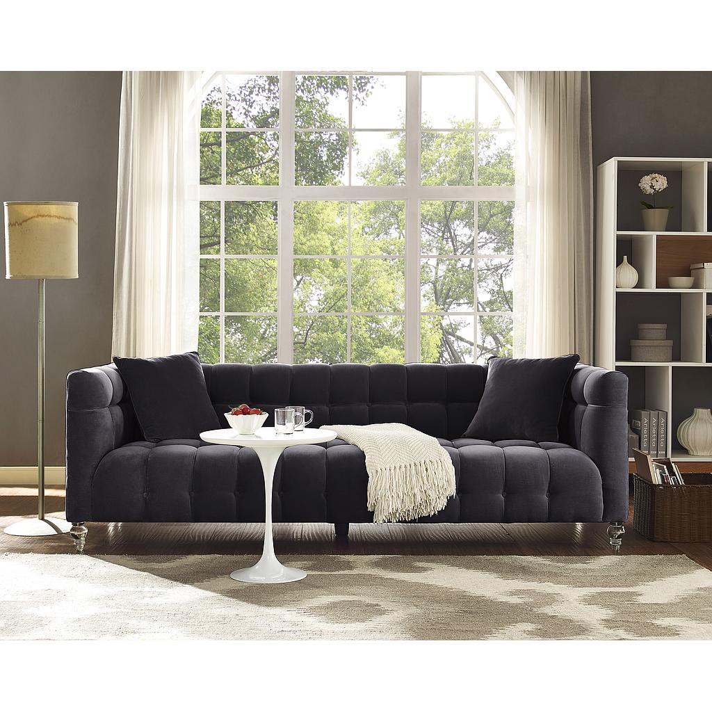 TOV-S100 Bea Grey Velvet Sofa - 29.35 x 90.55 x 36.4 in -  Tov Furniture