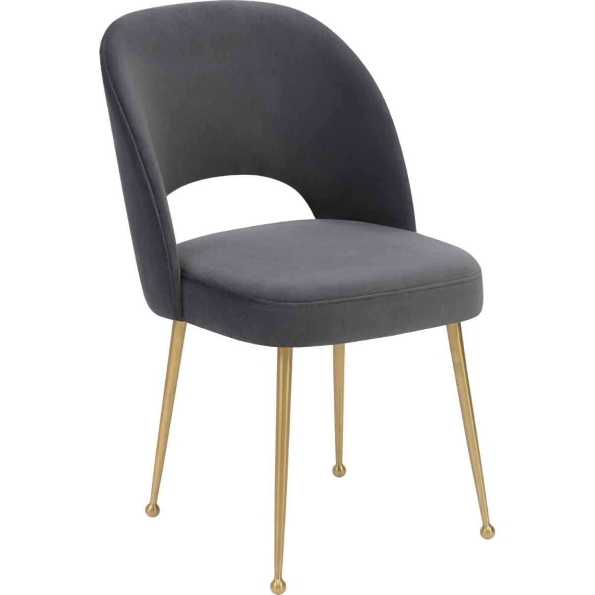 TOV-D67 33 x 19.3 x 21.3 in. Swell Dark Grey Velvet Chair -  Tov Furniture