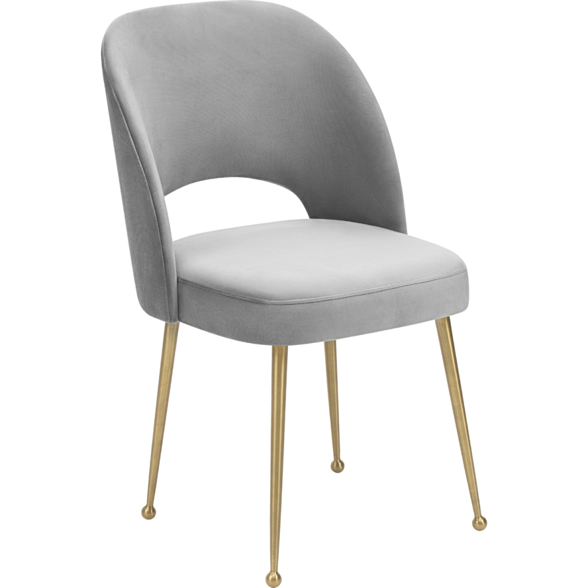 TOV-D68 33 x 19.3 x 21.3 in. Swell Light Grey Velvet Chair -  Tov Furniture