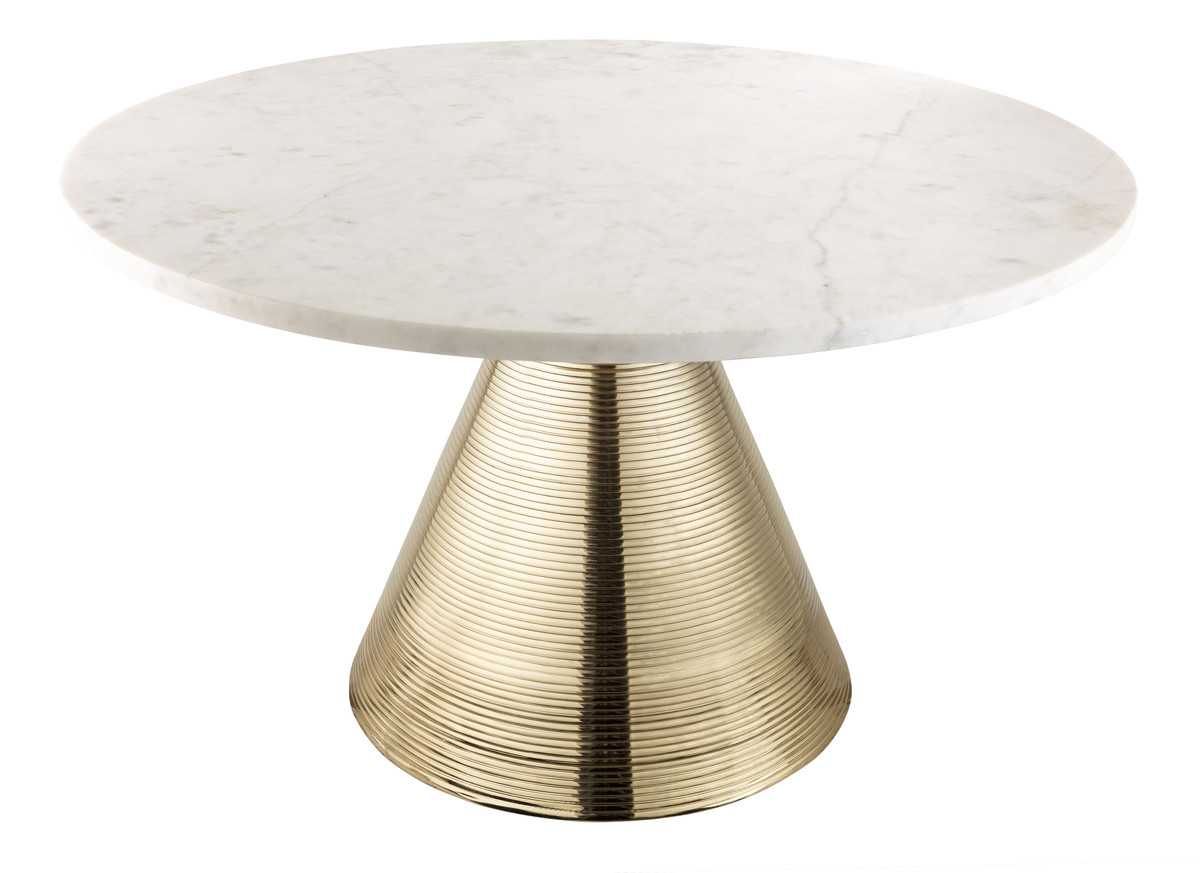 Picture of TOV Furniture TOV-OC18128 Tempo Marble Cocktail Table - White & Gold - 17.5 x 30 x 30 in.