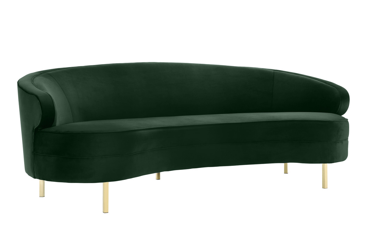 TOV-L6294 Baila Velvet Sofa - Green & Gold - 33 x 89.4 x 44.1 in -  Tov Furniture