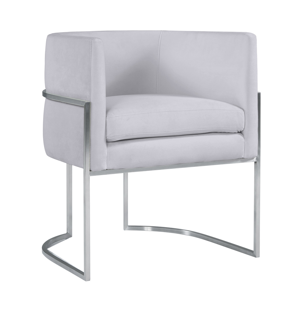 TOV-D6300 Giselle Grey Velvet Dining Chair with Silver Leg - 28 x 24.4 x 23.2 in -  Tov Furniture