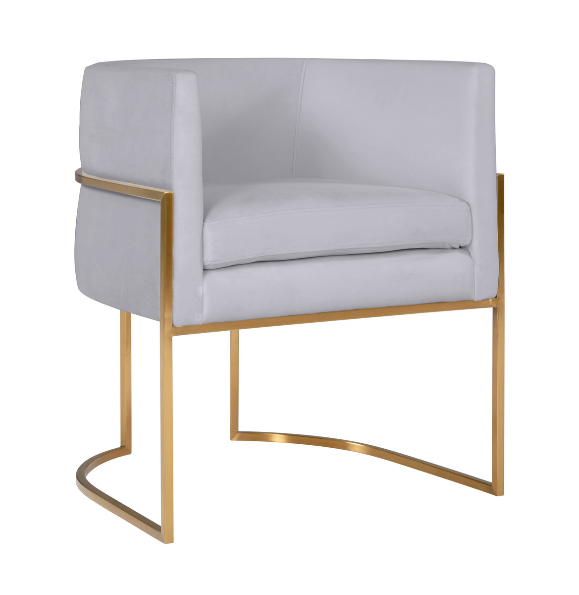 TOV-D6301 Giselle Grey Velvet Dining Chair with Gold Leg - 28 x 24.4 x 23.2 in -  Tov Furniture