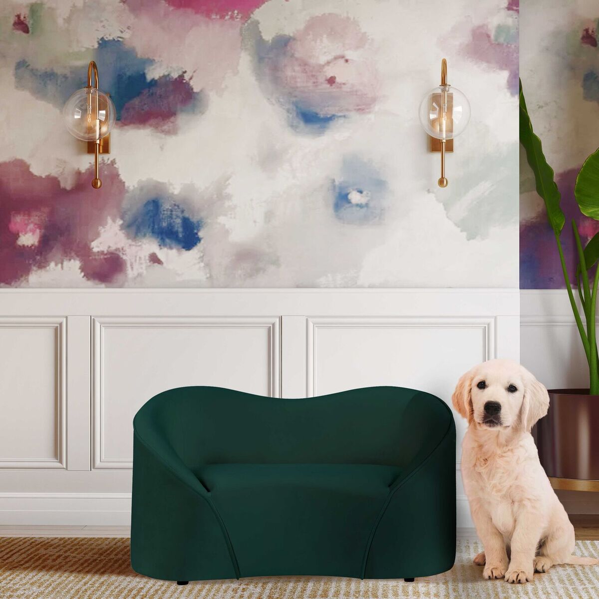 Picture of TOV Furniture TOV-P2044-FG Poodle Pet Bed - Forest Green