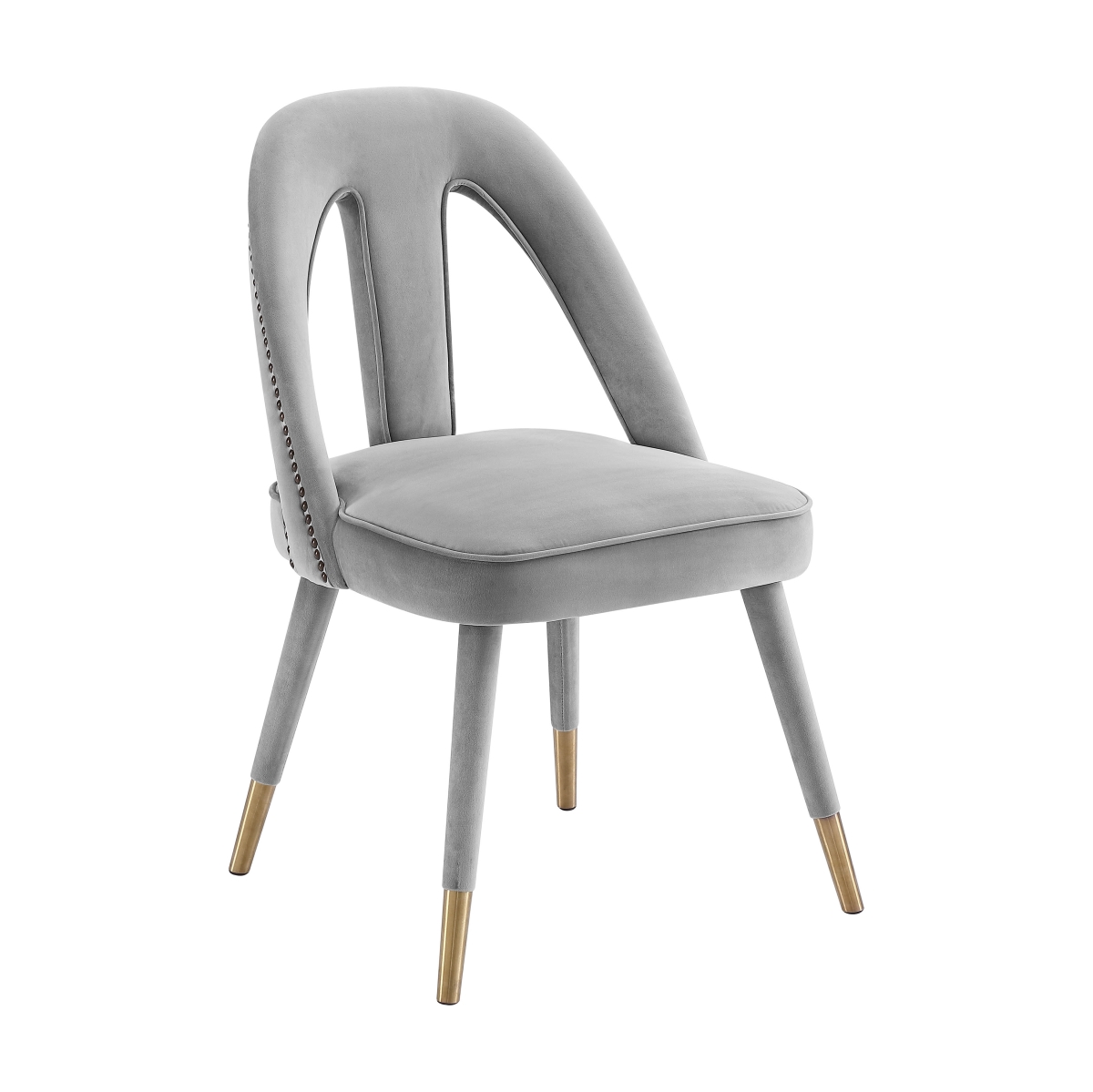 TOV-D6363 20.5 x 24 x 34.3 in. Petra Side Chair, Light Grey Velvet -  Tov Furniture