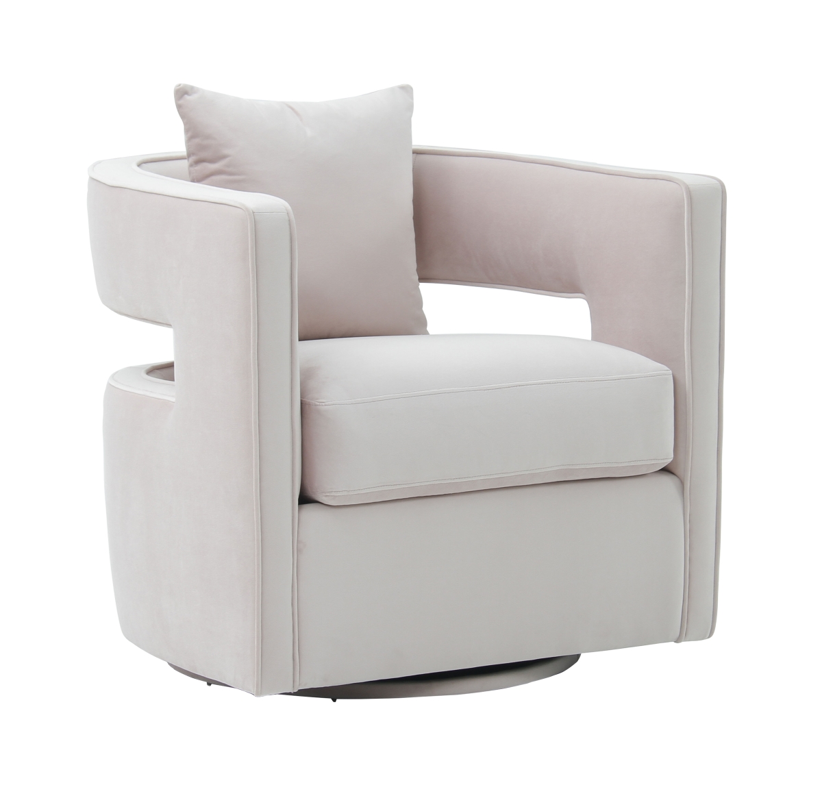 Picture of TOV Furniture TOV-S6493 Kennedy Velvet Swivel Chair&#44; Blush - 31.5 x 30 x 29.5 in.