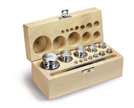 Picture of Kern 333-06 1 mg-1 kg F2 Class Set of Weight in Wooden Box with Finely Turned Stainless Steel