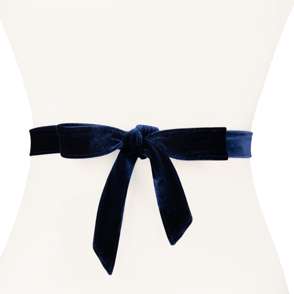 Picture of Two 12 Fashion WJ19NVY Womens Designer Narrow Velvet Wrap Belt&#44; Navy - Extra Small & Extra Large
