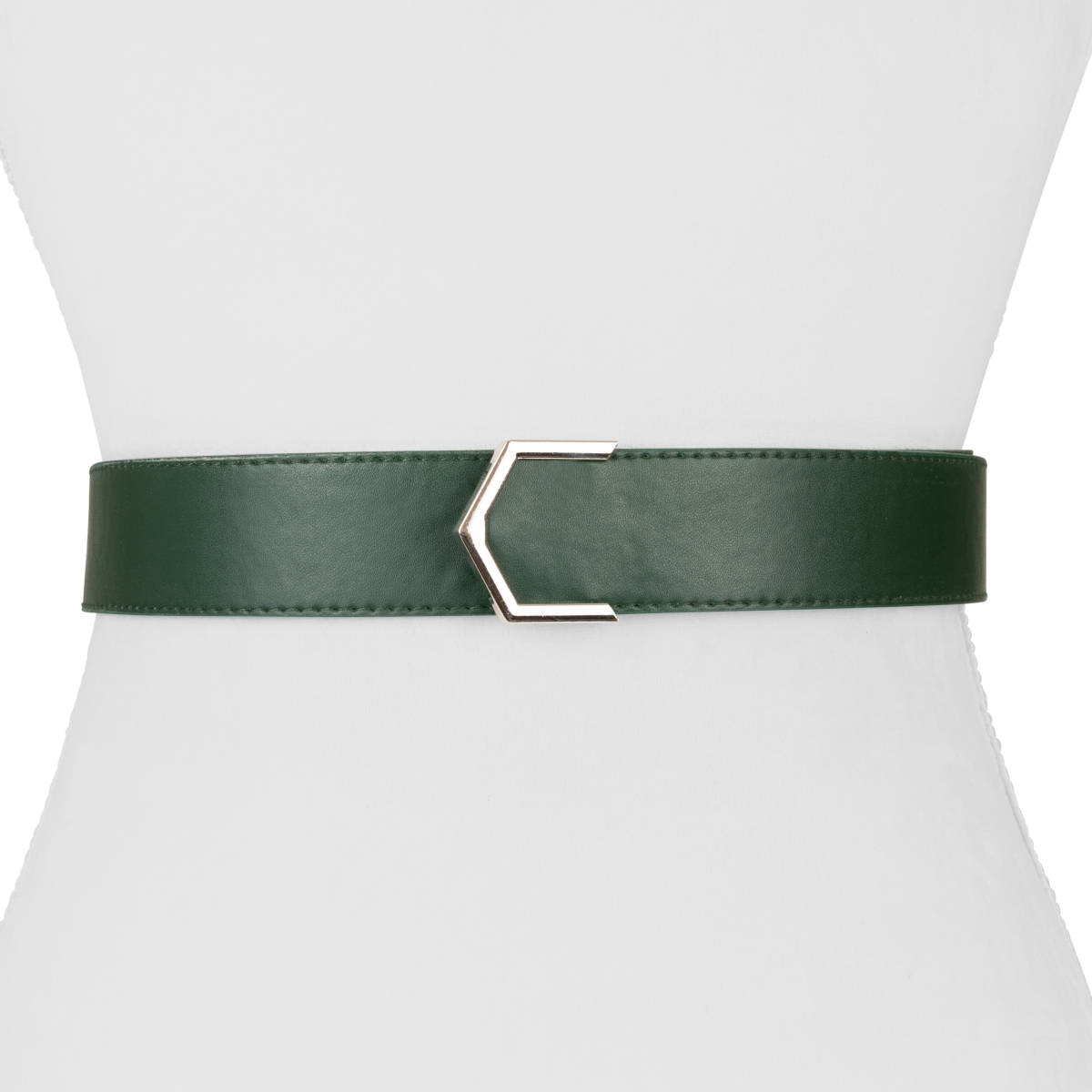 Picture of Two 12 Fashion SJ02AGRN Womens Designer Vegan Leather Arrow Point Belt&#44; Army Green - Extra Small & Extra Large