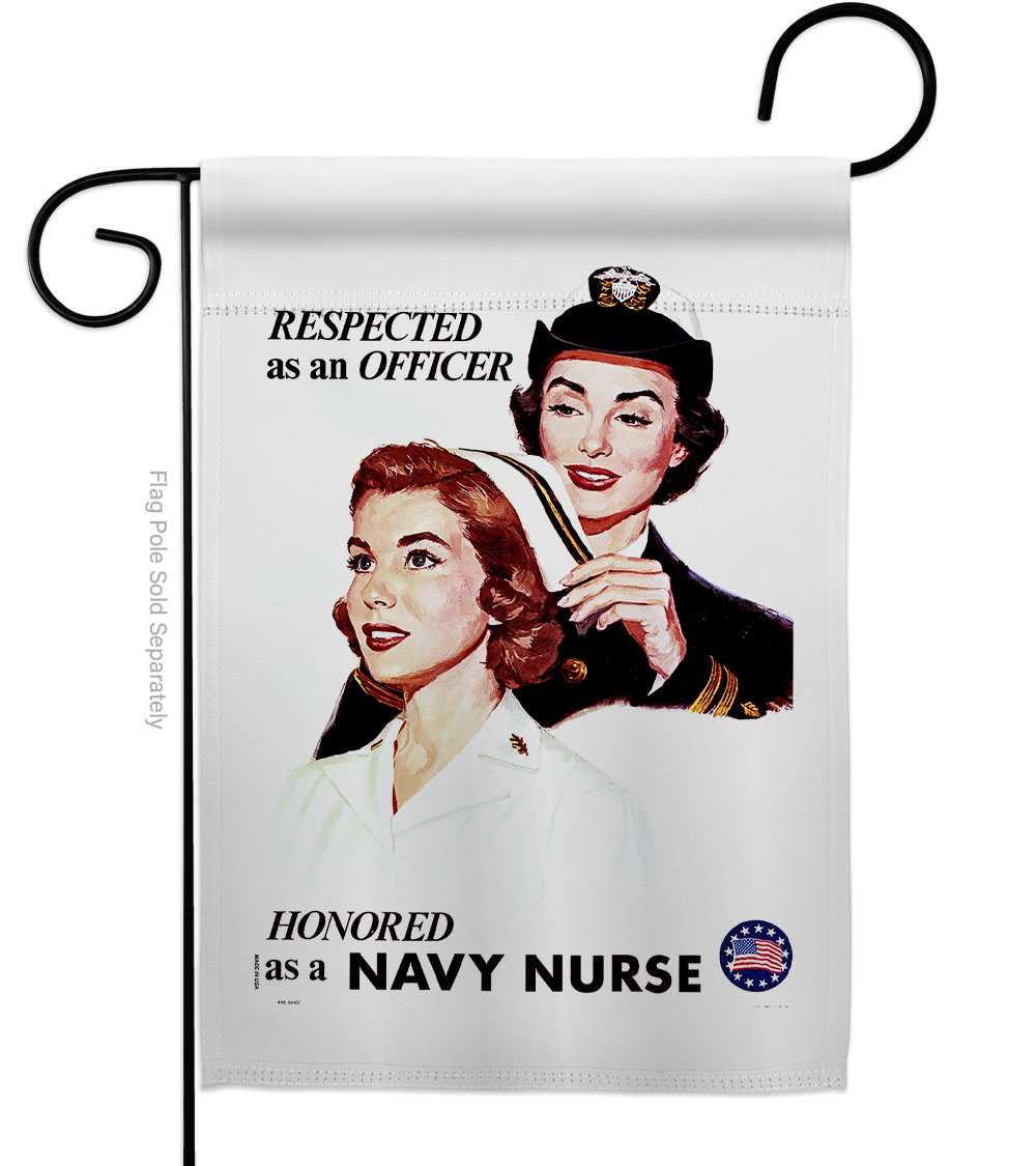 13 x 18.5 in. Honor Navy Nurse Garden Flag with Armed Forces Double-Sided Decorative Vertical Flags House Decoration Banner Yard Gift