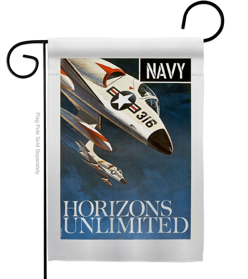 13 x 18.5 in. Horizons Unlimited Garden Flag with Armed Forces Navy Double-Sided Decorative Vertical Flags House Decoration Banner Yard Gift
