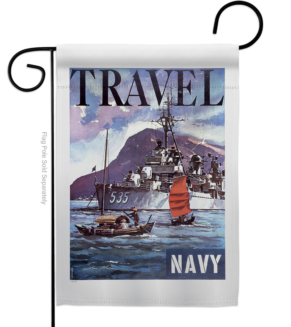 13 x 18.5 in. Traval Navy Garden Flag with Armed Forces Double-Sided Decorative Vertical Flags House Decoration Banner Yard Gift