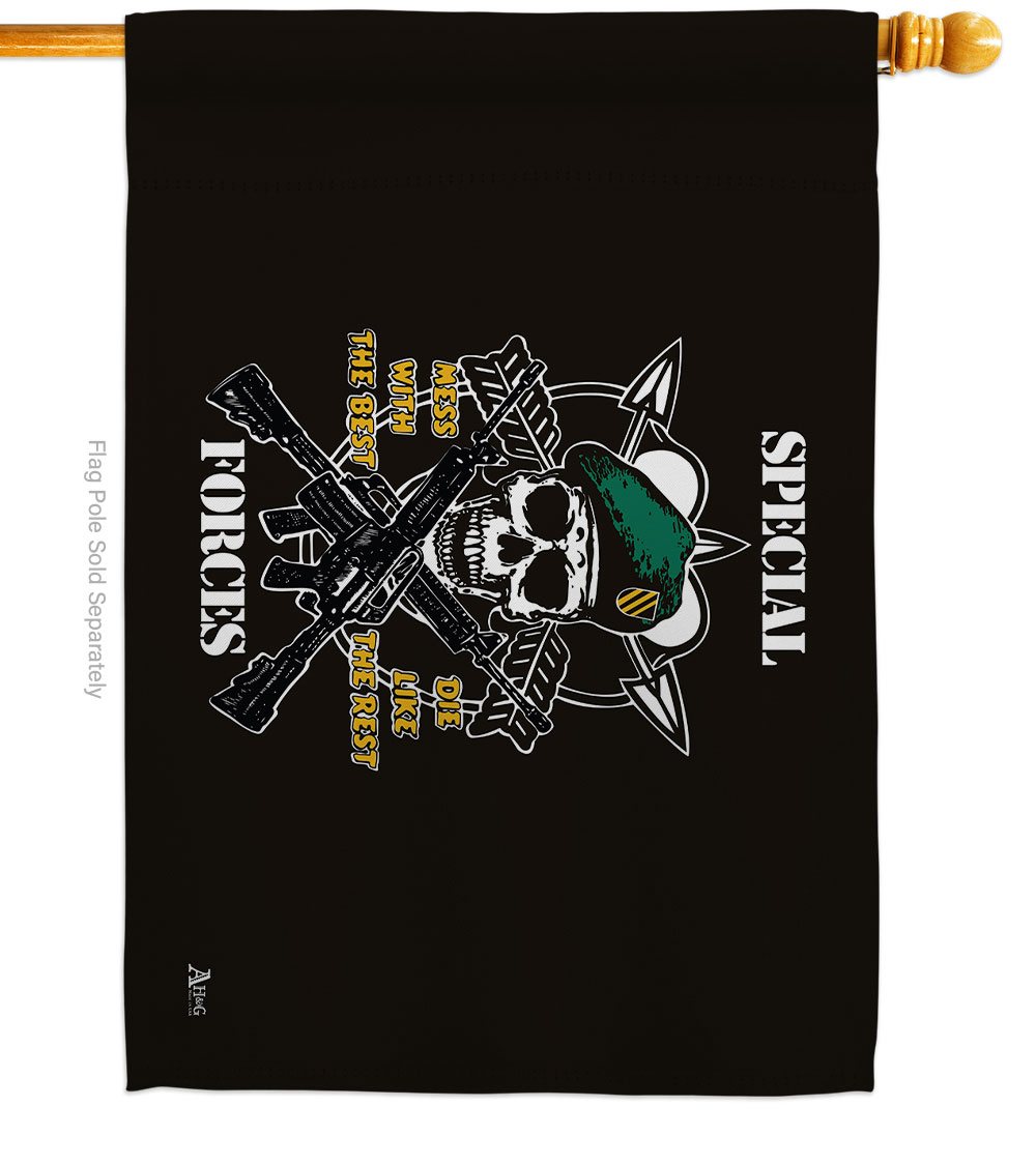 28 x 40 in. Special Forces House Flag with Armed Service Double-Sided Decorative Horizontal Flags Decoration Banner Garden Yard Gift