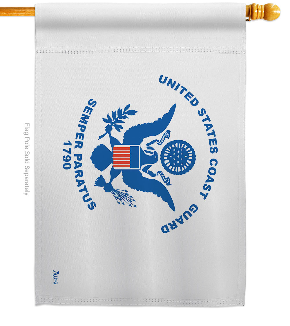 28 x 40 in. Coast Guard House Flag with Armed Forces Double-Sided Decorative Horizontal Flags Decoration Banner Garden Yard Gift