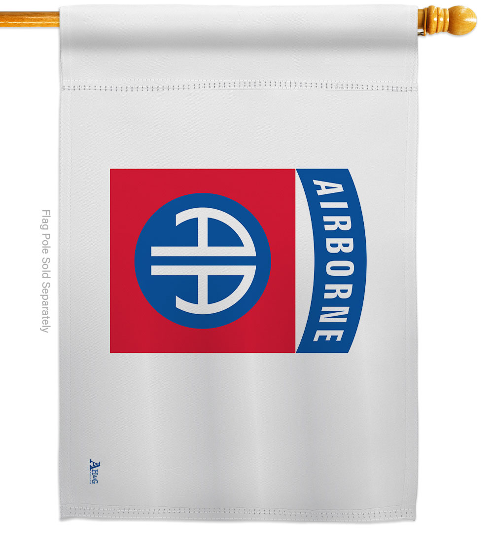H140316-BO 28 x 40 in. 82nd. Airborne House Flag with Armed Forces Army Double-Sided Decorative Horizontal Flags Decoration Banner Garden Yard Gift