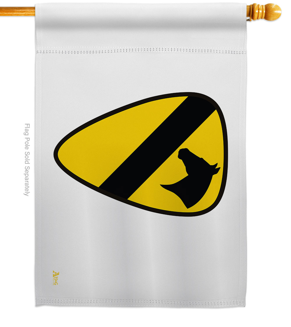 28 x 40 in. 1st Cavalry House Flag with Armed Forces Army Double-Sided Decorative Horizontal Flags Decoration Banner Garden Yard Gift