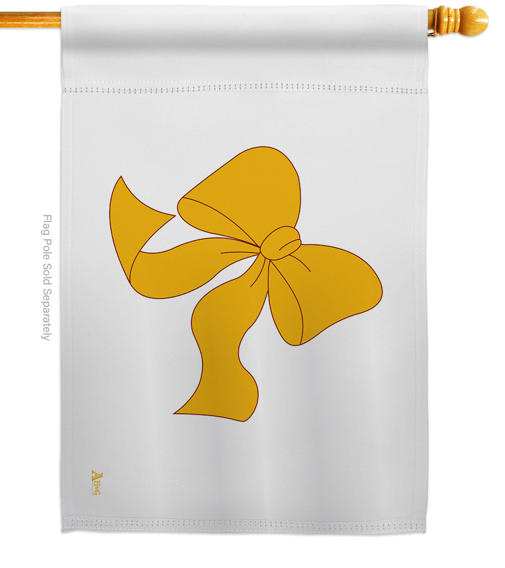 28 x 40 in. Yellow Ribbon House Flag with Armed Forces Service Double-Sided Decorative Horizontal Flags Decoration Banner Garden Yard Gift