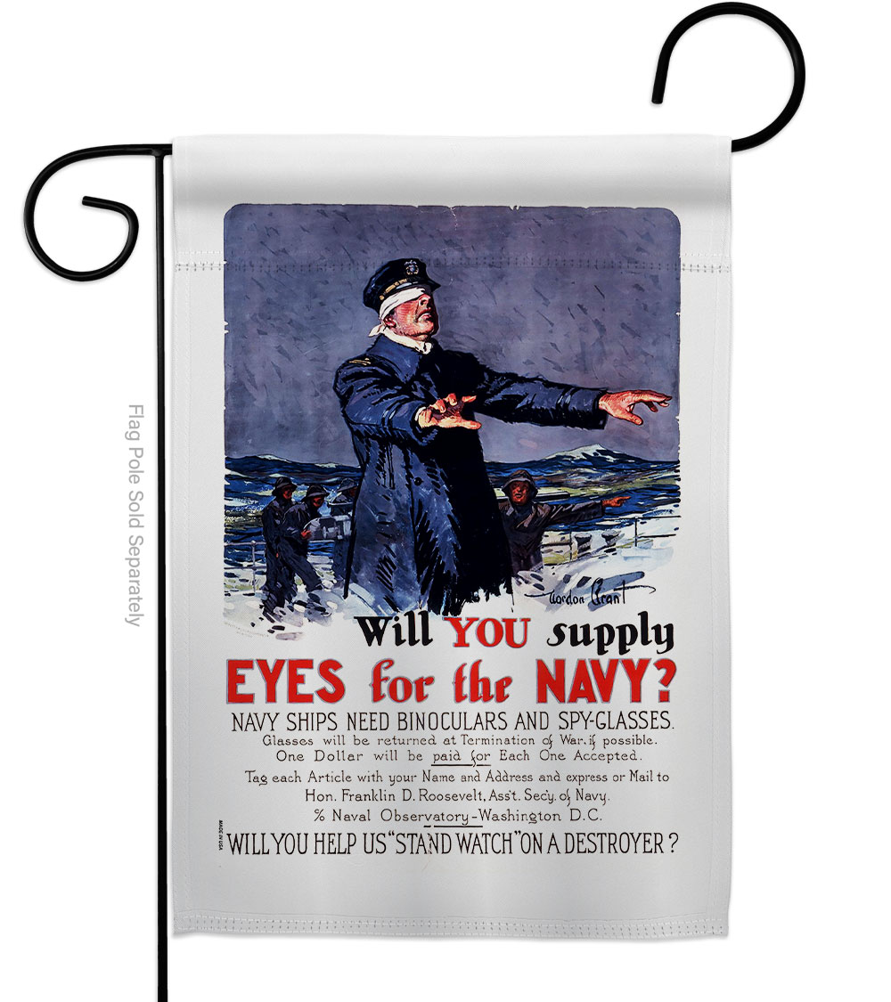 13 x 18.5 in. Will you Supply Eyes Garden Flag with Armed Forces Navy Double-Sided Decorative Vertical Flags House Decoration Banner Yard Gift