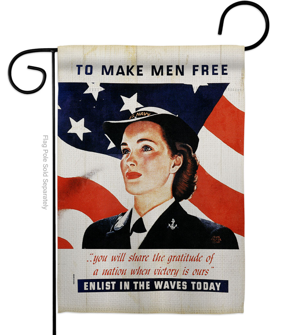 G183031-BO 13 x 18.5 in. To Make Men Free Garden Flag with Armed Forces Navy Double-Sided Decorative Vertical Flags House Decoration Banner Yard Gift -  US Brotherhood