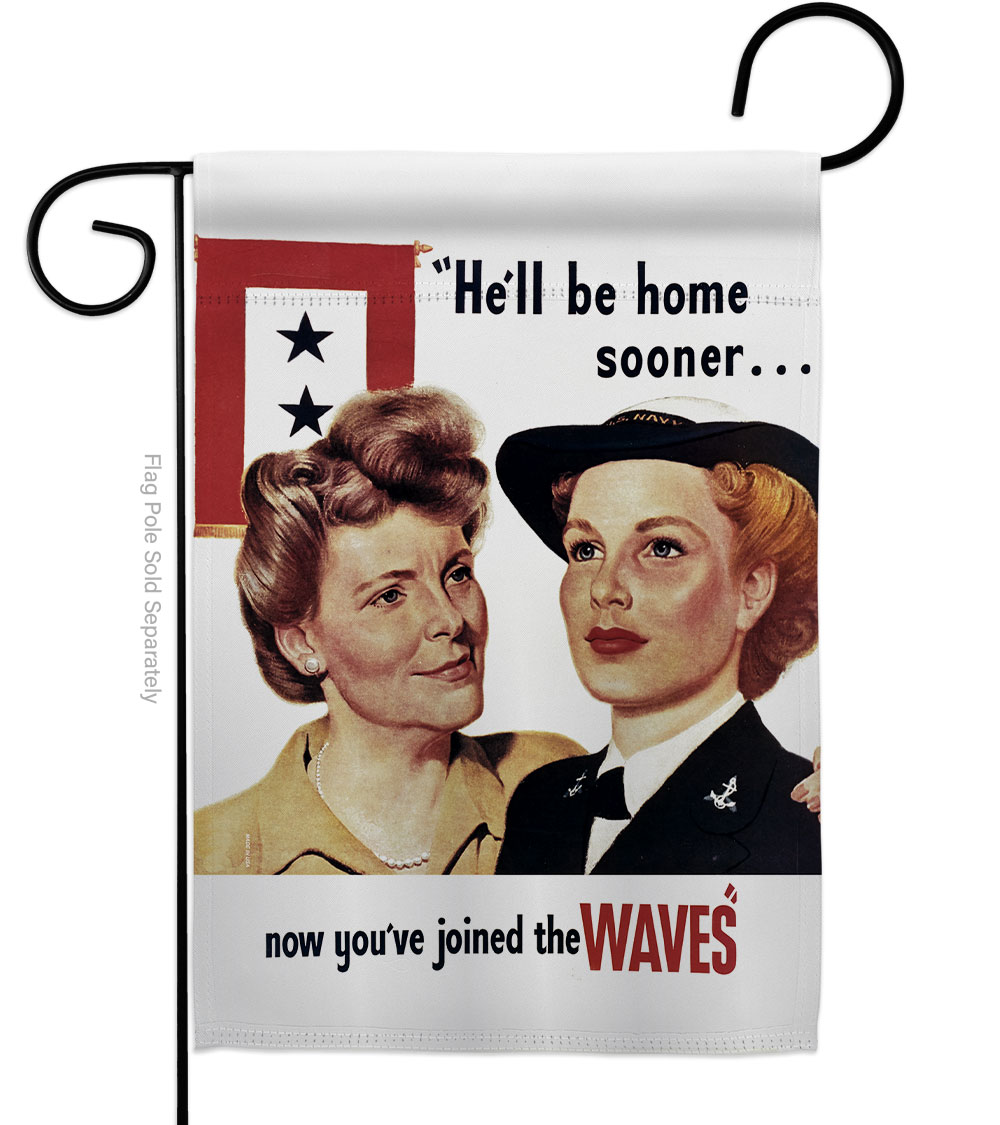 13 x 18.5 in. Joined the Waves Garden Flag with Armed Forces Veterans Double-Sided Decorative Vertical Flags House Decoration Banner Yard Gift