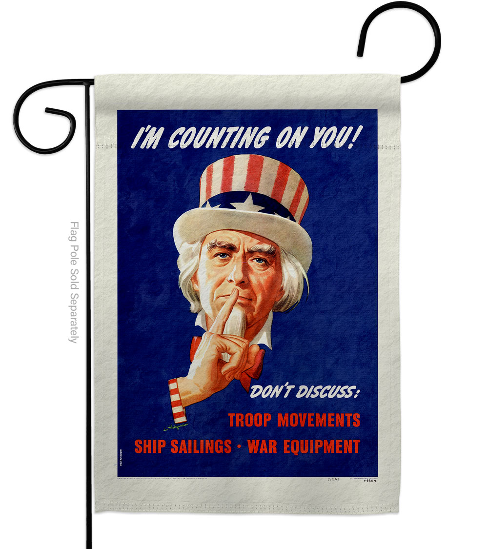13 x 18.5 in. Im Counting on You Garden Flag with Armed Forces Service Double-Sided Decorative Vertical Flags House Decoration Banner Yard Gift