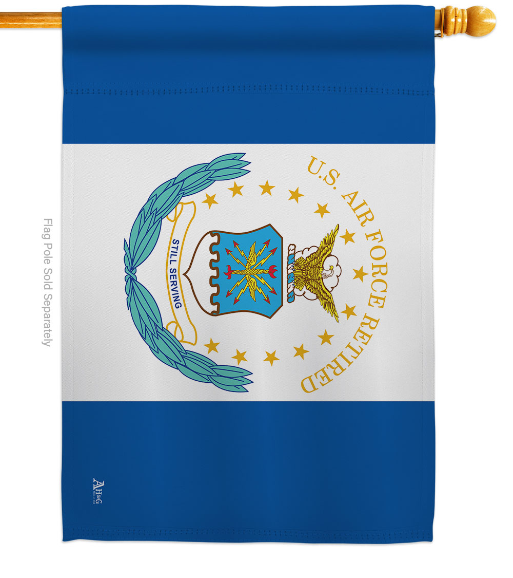 28 x 40 in. Retired Air Force House Flag with Armed Forces Double-Sided Decorative Horizontal Flags Decoration Banner Garden Yard Gift