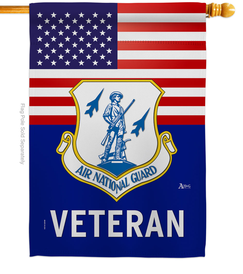 28 x 40 in. US Air National Guard Veteran House Flag with Armed Forces Double-Sided Decorative Vertical Flags Decoration Banner Garden Yard Gift