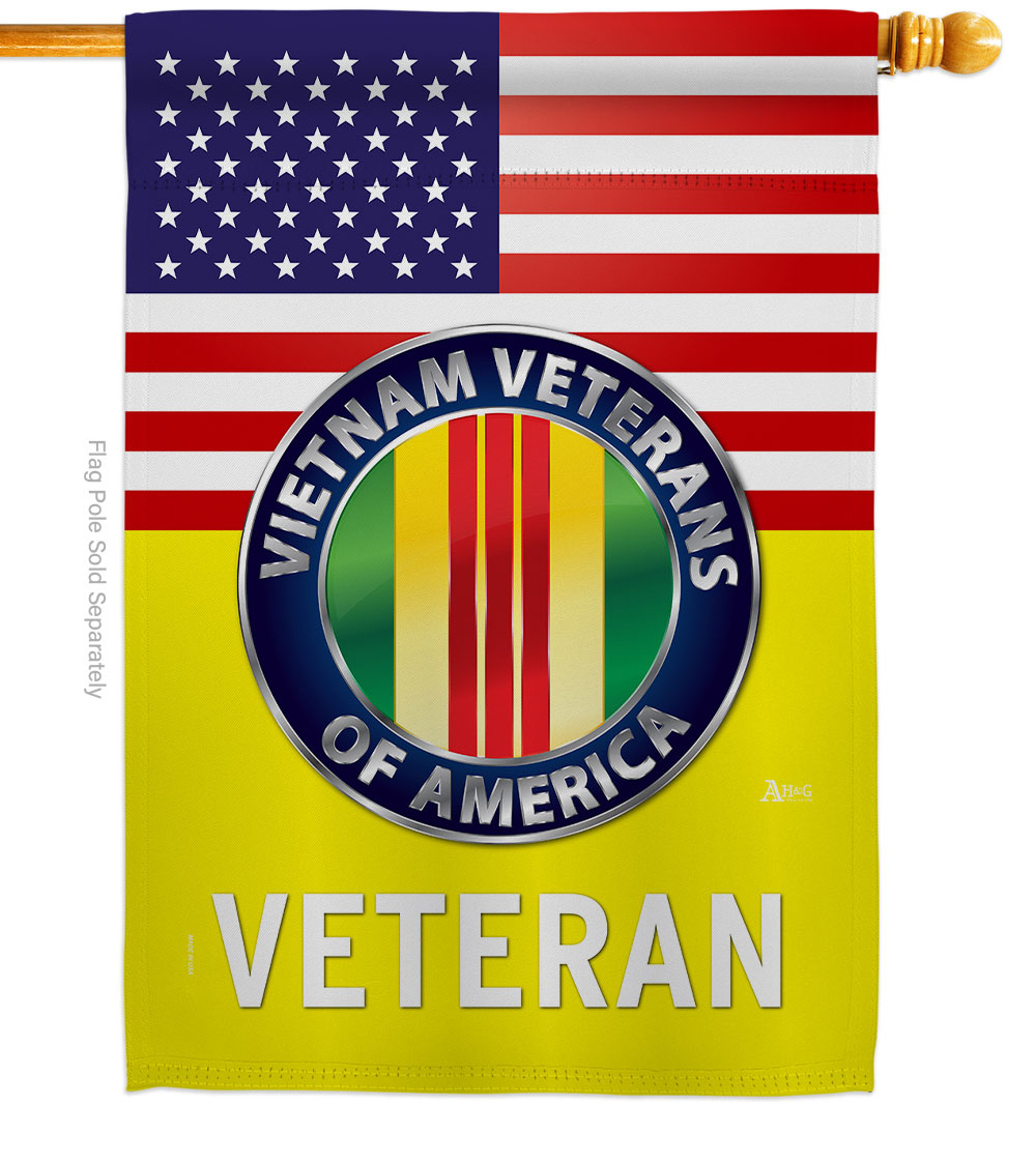 28 x 40 in. US Vietnam War House Flag with Armed Forces Service Double-Sided Decorative Vertical Flags Decoration Banner Garden Yard Gift