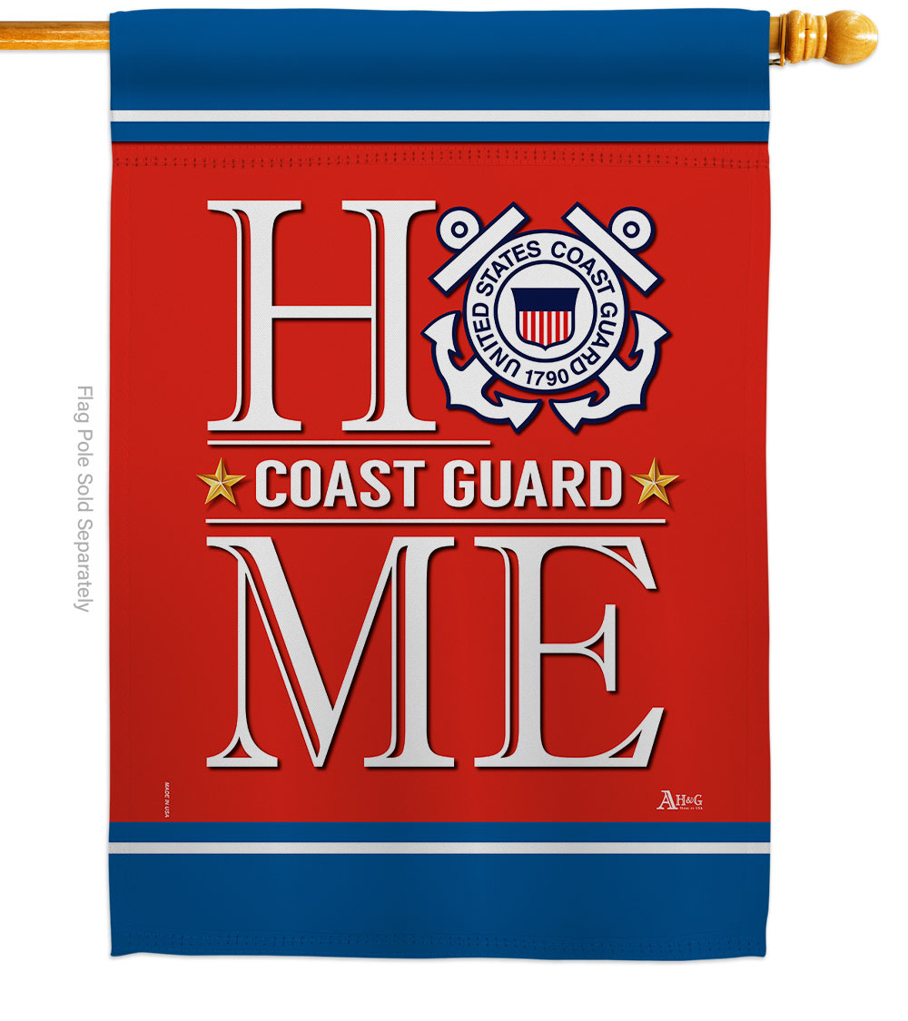 28 x 40 in. Coast Guard Home House Flag with Armed Forces Double-Sided Decorative Vertical Flags Decoration Banner Garden Yard Gift